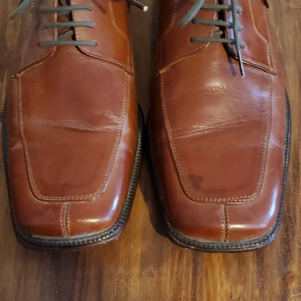 Stacy Adams- Mens Vintage Leather Square Toe Oxfords Business Casual Sz.9